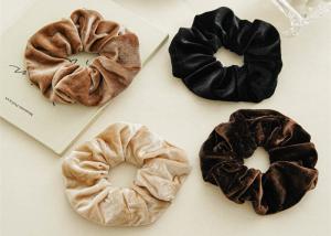 Quality winter vintage plush elastic scrunchies black brown Ins influencer temperament headwear French accessories wholesale