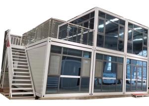 Quality prefab Glass Wall Luxury Flat Pack Container House wholesale