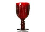 Solid Red Embossed 270ml Colored Crystal Wine Glasses Goblet Style