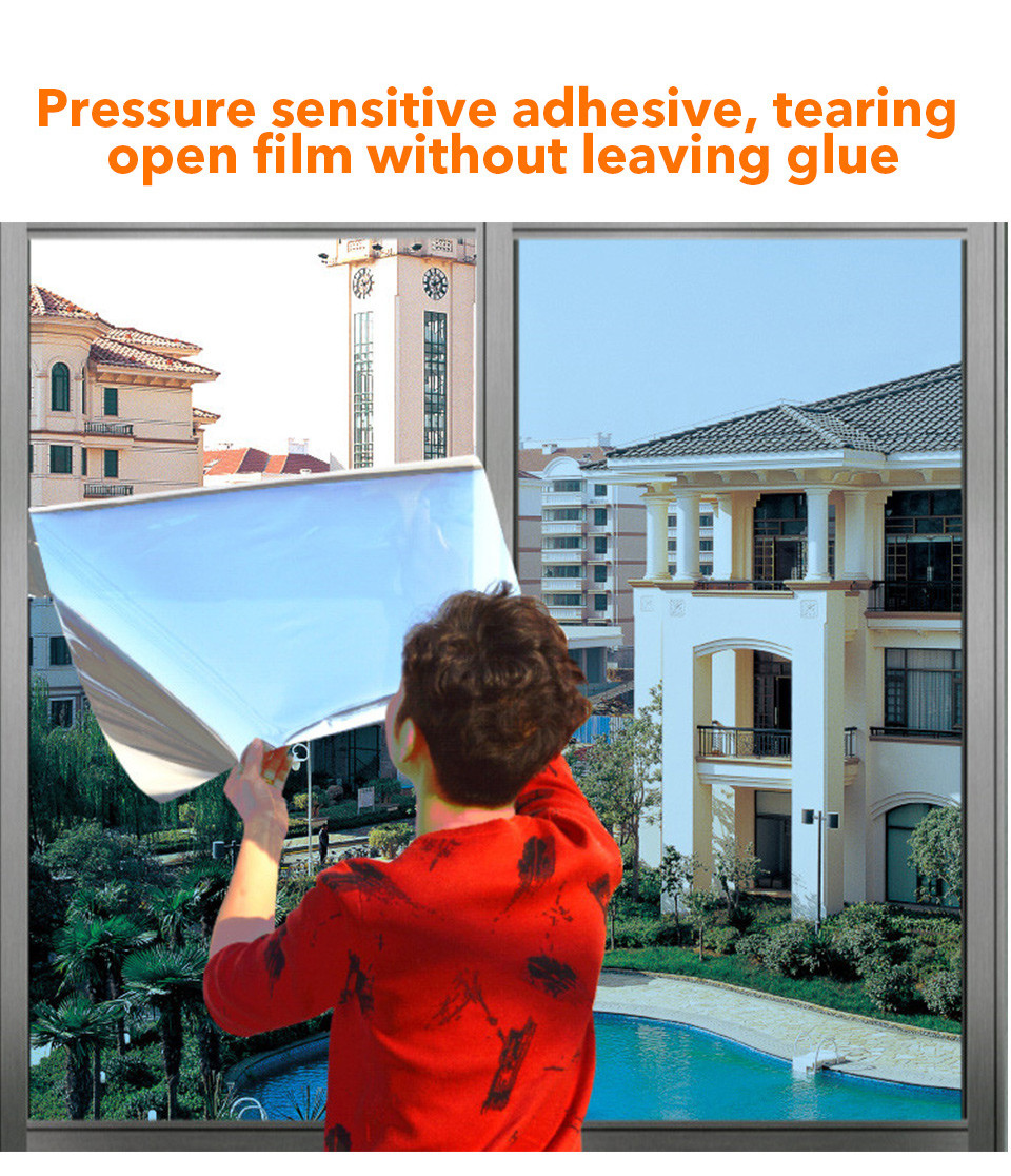 Self Adhesive Building Glass Film Residential Window Tinting Building Window Insulation Solar Film One Way Black Tint