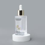 YUHUA Serum Dropper Bottles Custom Logo Square Clear Hair Oil Glass Dropper