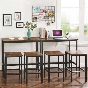 Quality 6.2 Inch Bar Table Stool Set Industrial Coffee Vintage Brown Dining Bar Table wholesale