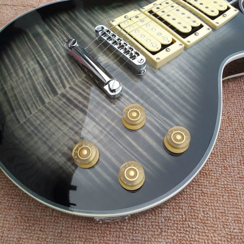 New style Ace frehley signature guitar, Ebony Fingerboard Ace frehley 3 pickups Electric Guitar, Mahogany Flame Maple BD