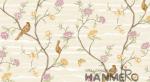 Embossed Vinyl Wallpaper Flowers And Birds Soil Case Classic Style