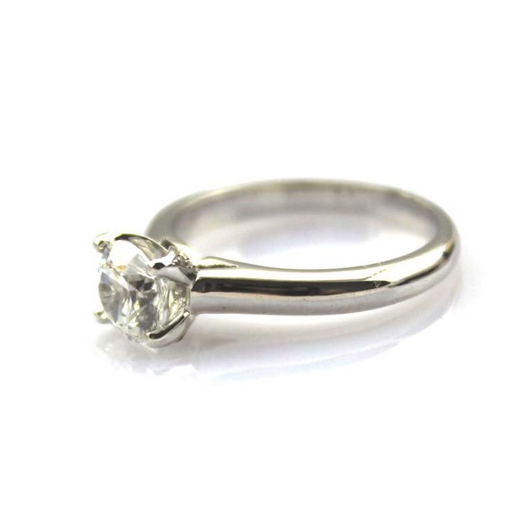 925 Silver Engagement Ring with Solitaire Clear Cubic Zirconia(F89)