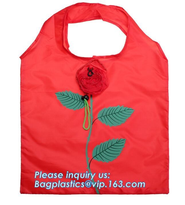 Recycled Foldable Nylon Polyester Tote Bag with logos polyester shopping bag Custom advertising handle non woven bag PAC