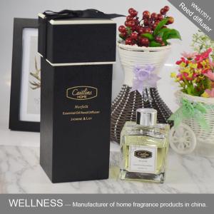 China Luxury Scented Home Reed Diffuser Essential Oil Fragrance In Transparent Bottle on sale