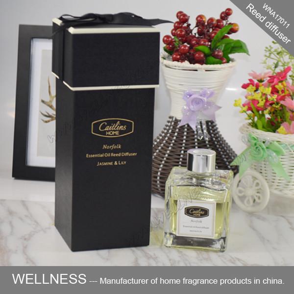 Cheap Luxury Scented Home Reed Diffuser Essential Oil Fragrance In Transparent Bottle for sale