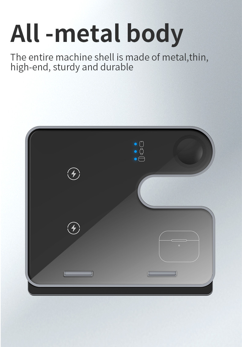 Detachable Braket Qi Standard 3in 1 Wireless Charging for Smart Devices