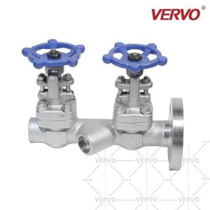 Quality Bs 5352 Double Gate Valve Dn80 300LB Forged Steel One Side Integral Flange One Side FNPT wholesale