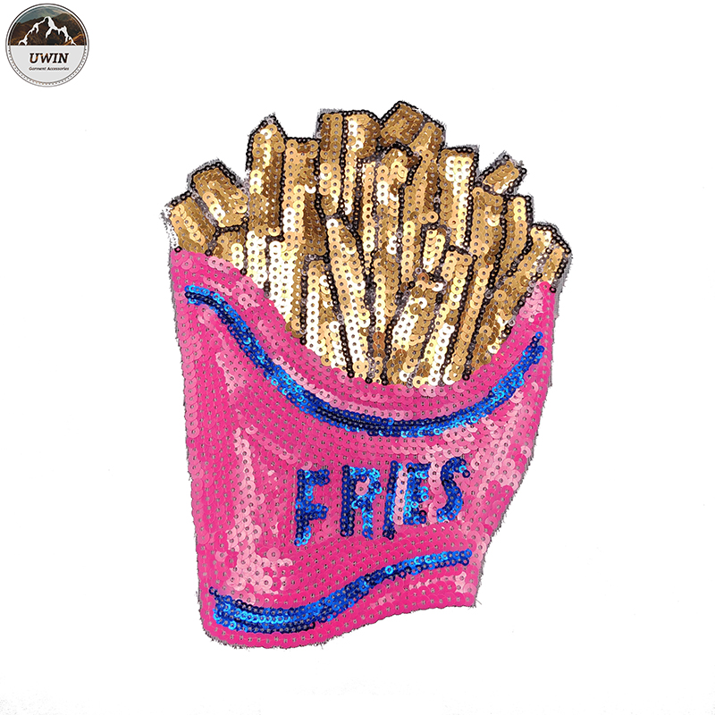 Fashion Color Bling Sequin Patch 'Fire Chip' Sequin Patch Adorable 'Popcorn' Embroidery Patch