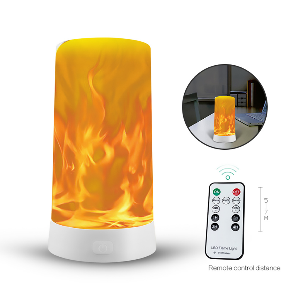 5W DC5V 1A USB Magnetic Gravity Sensor Led Flame Lamp With IR Remote Control