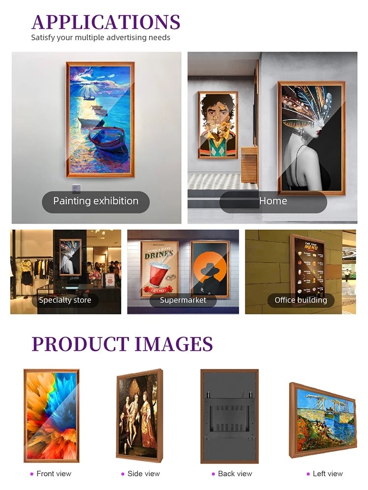 Electronic Artistic Digital Photo Frames For Photos Music Images Wall Mount