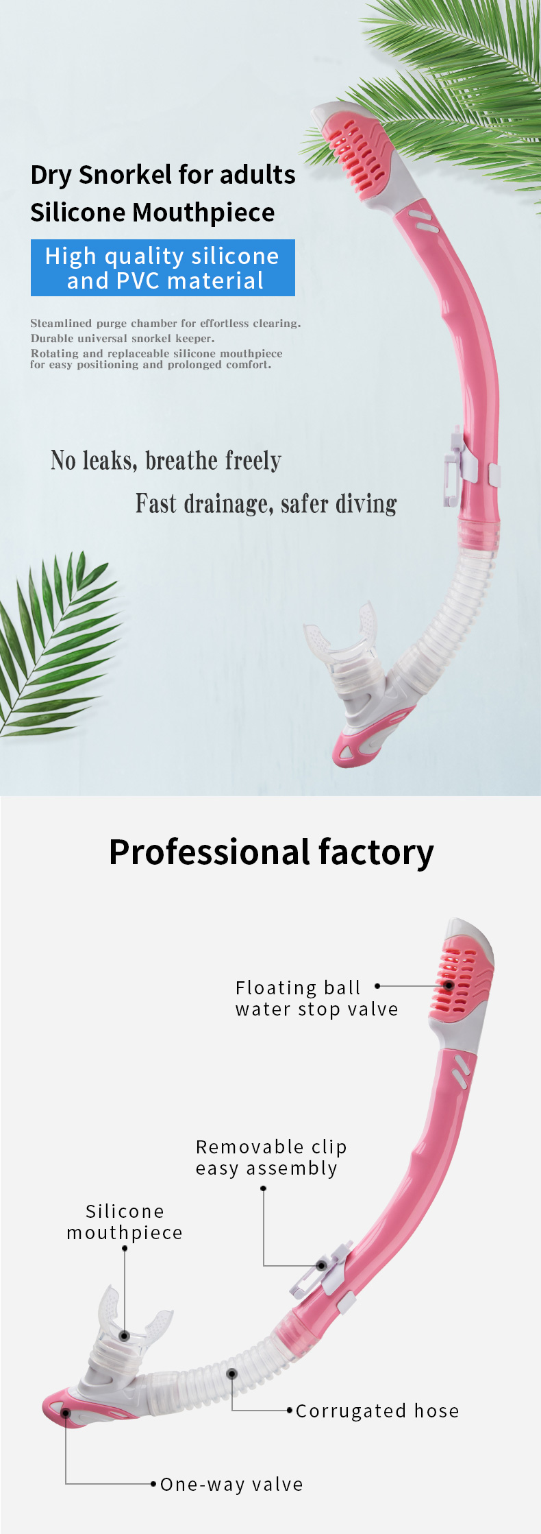 Dive Snorkel Tube and Goggles Adult Black Diving Set with 4.0mm Tempered Glass Lens Snorkel Mask Set