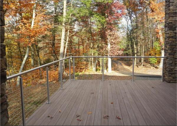 Balcony Stainless Steel Railing System Customized Design , 1000-1200mm Railing