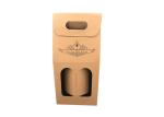 Biodegradable Brown Wine Gift Box Packaging / Three Bottle Wine Gift Box