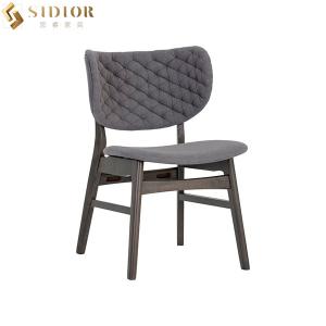 Quality French Style Solid Wood Dining Chairs Low Back Fabric Upholstery 61cm Width wholesale