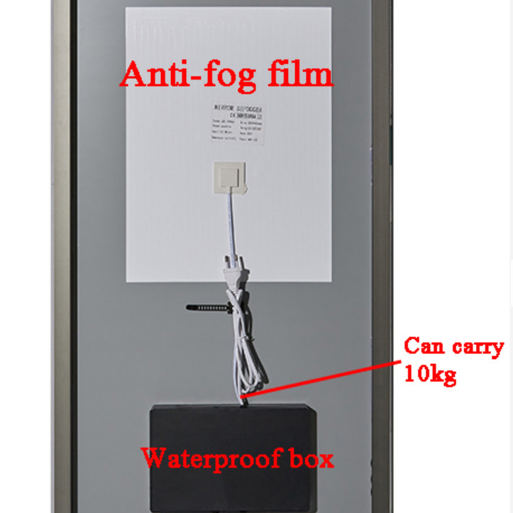 Tempered Touch Frameless Bathroom Mirror With LED Lighting And Defogger