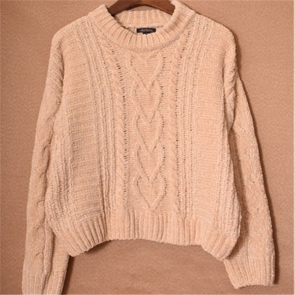 Ladies Cool Sweaters Keep Warm Two Colors casual and fashion Crew neck