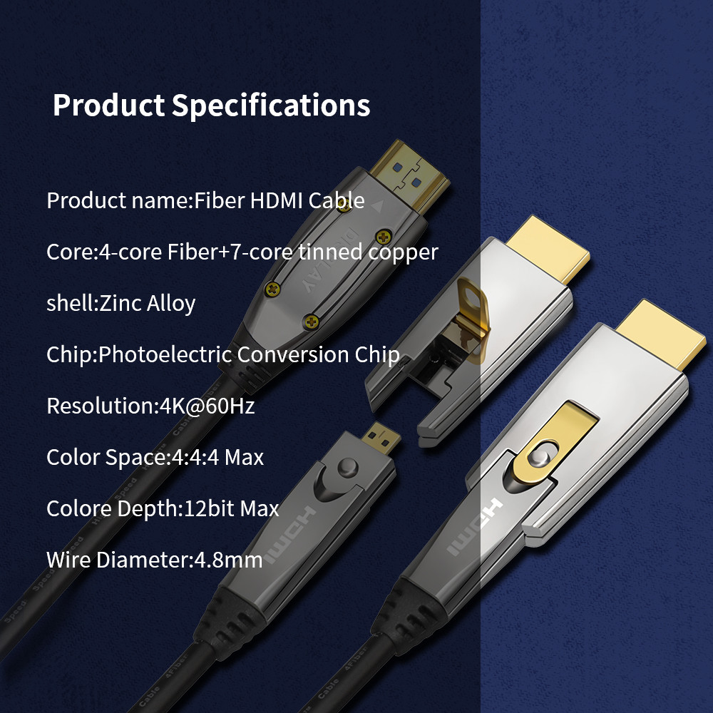 30HZ 4K HDMI Cable 4.2 4.8mm CL2 FT4 PVC Black
