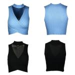 Hanging Neck Sleeveless Sexy Women's Knitted Tank Top