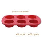 Nonstick FDA Heat Resistance Odorless Silicone 6 Cup Muffin Pan
