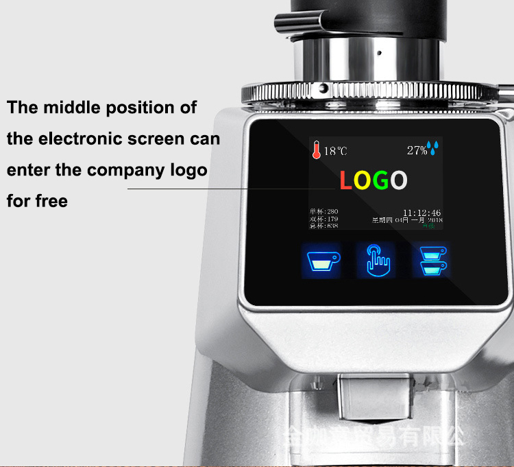 Electric Espresso Coffee Grinder with 1650g Bean Hopper Capacity and Private Mold