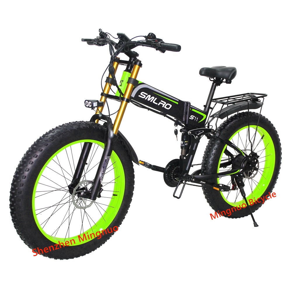 1000w Fat Tire Folding Electric Bike Fold Up With 60-70Nm Torque