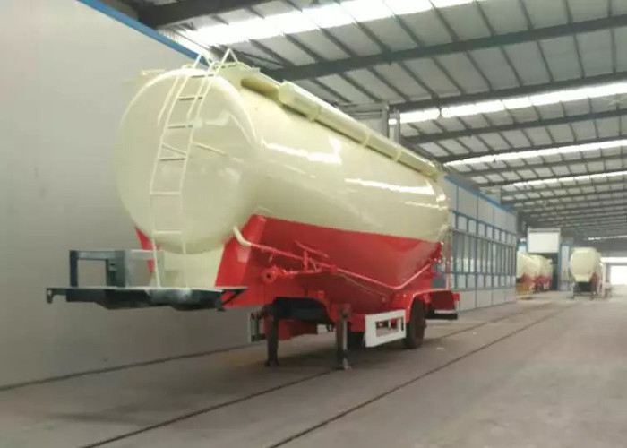 Powder Material Tank Semi Truck Trailer , 48000L Weichai Engine Semi Tractor Trailer