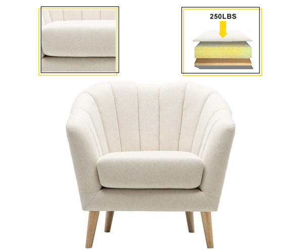 Hotel Luxury Lounge Sofa Wooden Frame Single Seater Armchair