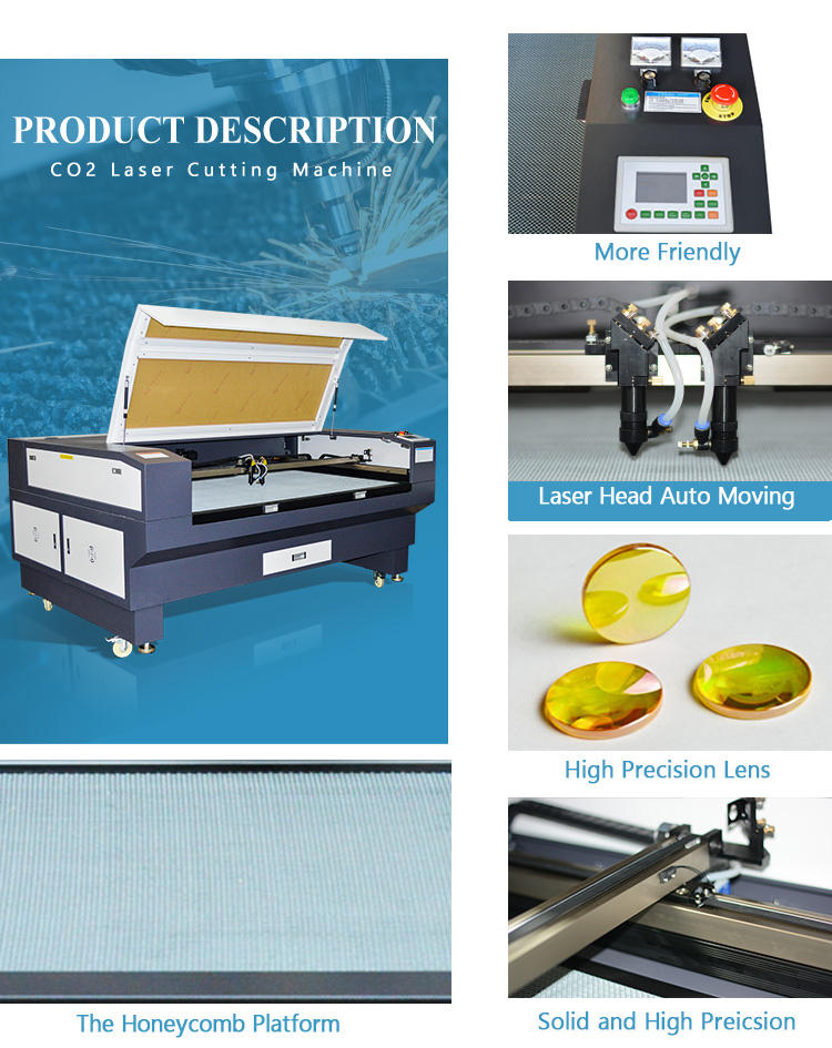 80W - 150W CO2 Laser Engraving Machine For MDF Wood Acrylic Granite Stone Paper Fabric