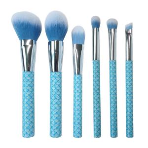 Quality Fashion Design Makeup Brush Special Blue Plastic Handle Vegan Cosmetic Brushes wholesale