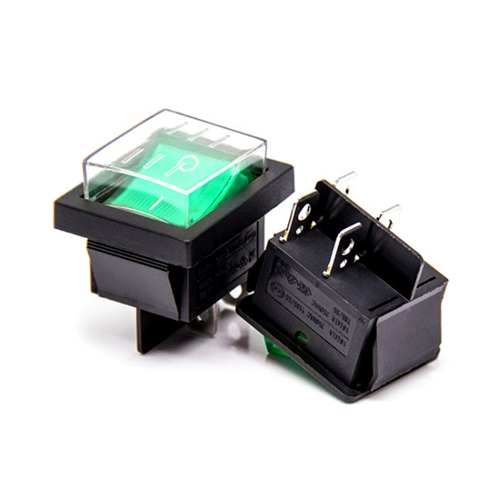 KCD4 DPST ON - OFF 4 Pin Rocker Boat Red Green Color Switch 15A / 20A AC 250V / 125V