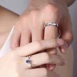 4.13mm 1.68g Sterling Silver Jewelry Rings S990 Fiancée Silver Zircon Classic