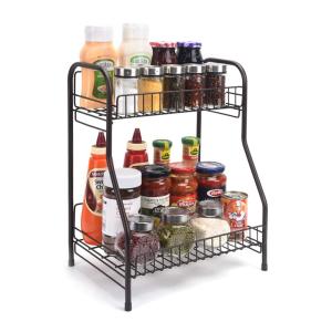 Quality Kitchen Spice Organizer 2Wire Baskets Home Display Rack For Bottles wholesale