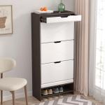 Wooden shoe cabinet with drawers