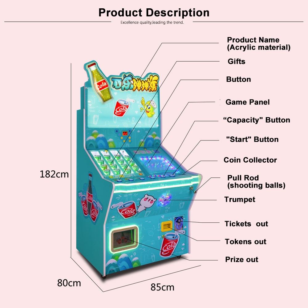 Blue / Pink Funny Toys Electronic Pinball Machine , Gambling Rocky Pinball Machine