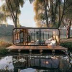 Customized Style Prefab Apple Cabin for Lakeside Retreat House