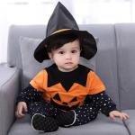 Kids Clothes Children Halloween Pumpkin Infant Bodysuit Jumpsuit Toddler Long