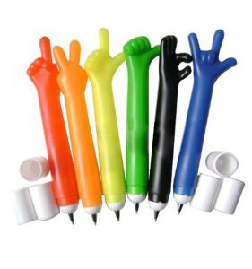 Quality finger shaped plastic penfor promotional use,logo can be printed wholesale