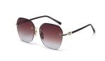 Gradient Shades Rimless Mirror Sunglasses UV 400 Protection Crystal Decoration