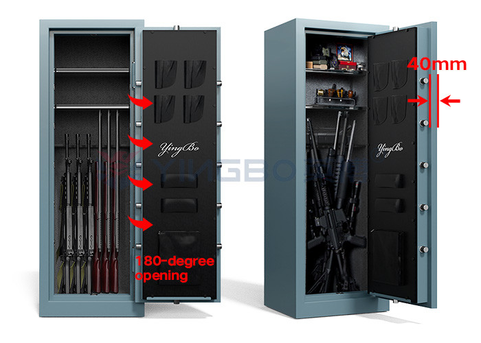 Haze Blue Color Design Gun Safe Box Key Lock For Security