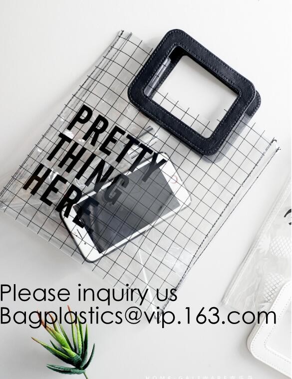Amazon Ebay Hot Selling Clear Pvc Tote Bag Transparent Handbag Shoulder Bag,Stadium Wholesale PVC Transparent Clear Tote