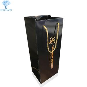 Quality Spot UV Kraft Paper Christmas Wine Bottle Bags 26cm×17cm×8cm wholesale