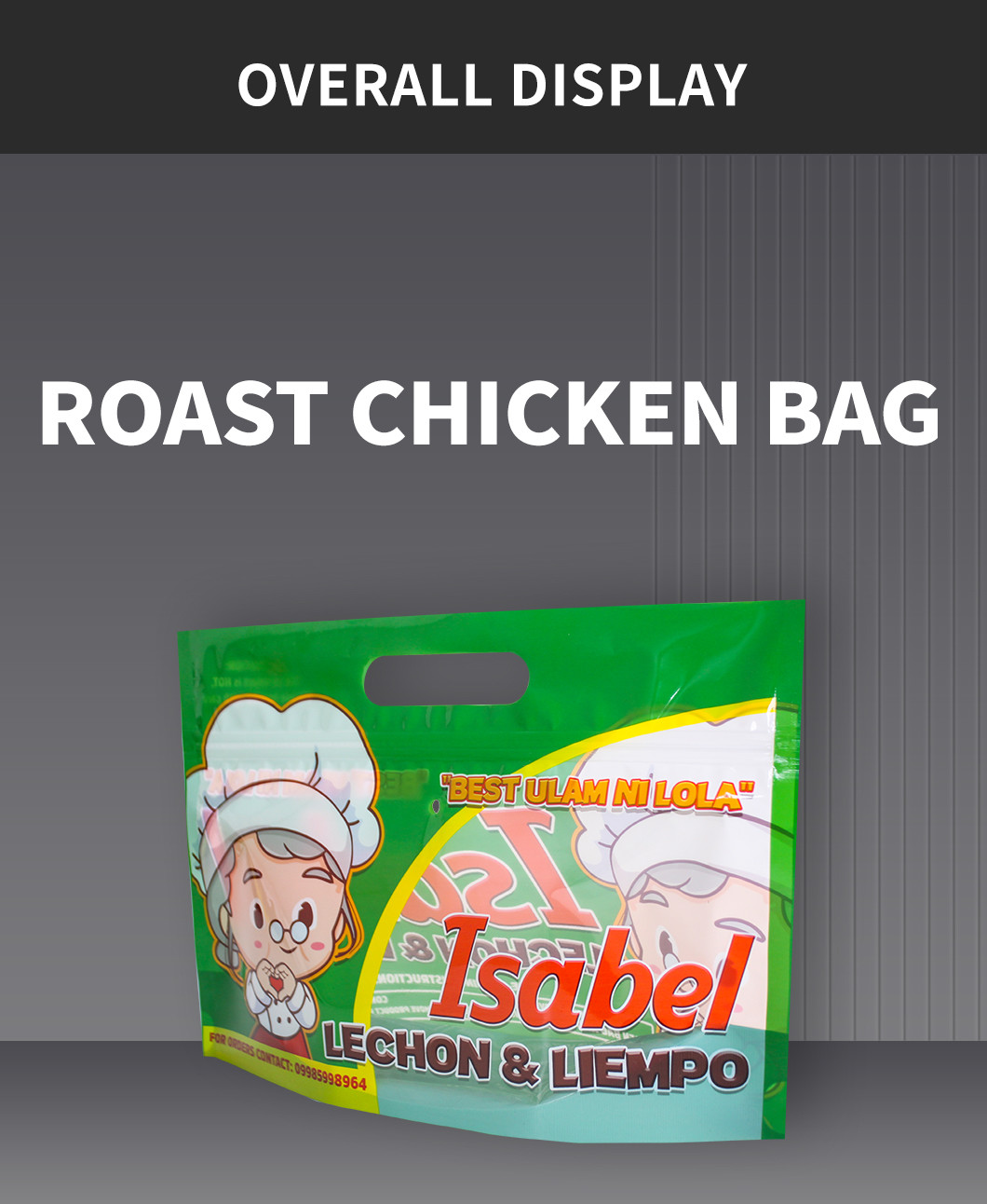 Oem Design Large Pet Rotisserie Chicken Packaging Bags Gravure Printing