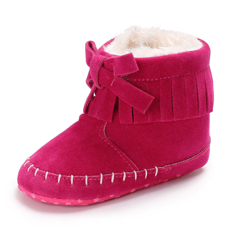 New arrived Faux suede Tassel bowknot 0-18 months Warm baby boots booties