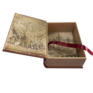 Quality Wholesale Customized Luxury High Quality Book-Shaped Hardcover Gift Packaging Box Book Packaging Box with Ribbon wholesale
