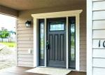 Mahogany Solid Wood Front Doors , Solid Wood Entrance Doors Tempered Glass For
