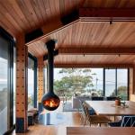 Villa Room Wood Burning Heaters Ceiling Suspended Fireplace Special Shaped