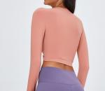 Sexy Kink V Neck Workout Tops Exposed Nude Ladies Sports Top